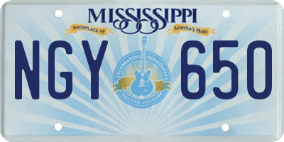 MS license plate NGY650