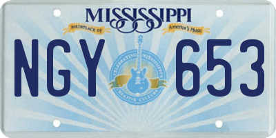 MS license plate NGY653