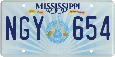 MS license plate NGY654