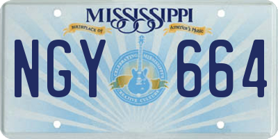 MS license plate NGY664