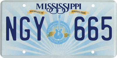MS license plate NGY665