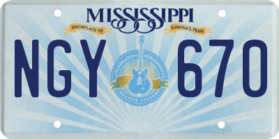 MS license plate NGY670