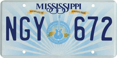 MS license plate NGY672