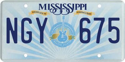 MS license plate NGY675