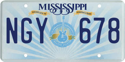 MS license plate NGY678