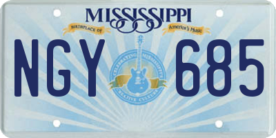 MS license plate NGY685