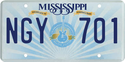 MS license plate NGY701