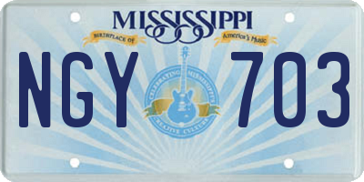 MS license plate NGY703