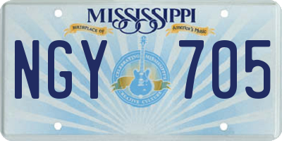 MS license plate NGY705