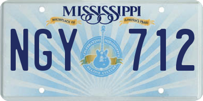 MS license plate NGY712