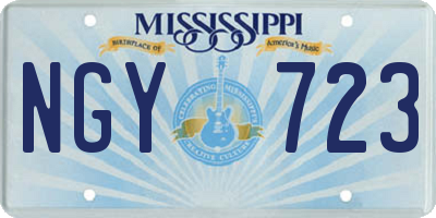 MS license plate NGY723