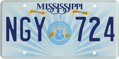 MS license plate NGY724