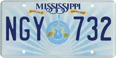 MS license plate NGY732
