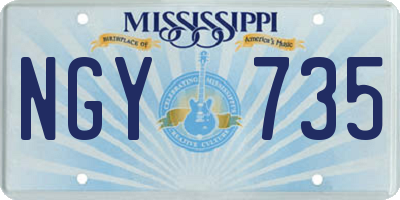 MS license plate NGY735