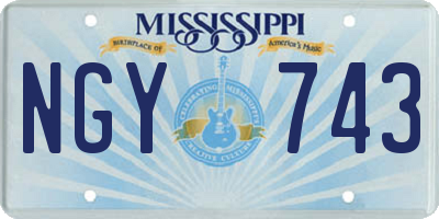 MS license plate NGY743