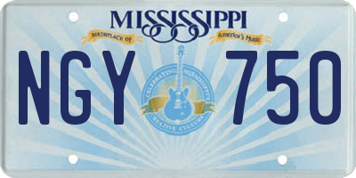 MS license plate NGY750