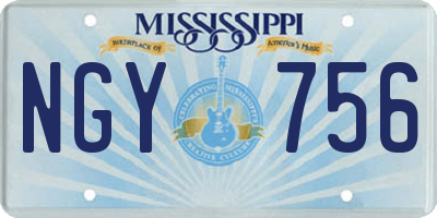 MS license plate NGY756