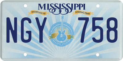 MS license plate NGY758