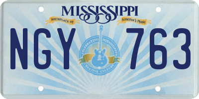 MS license plate NGY763