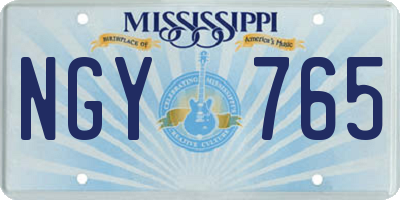 MS license plate NGY765