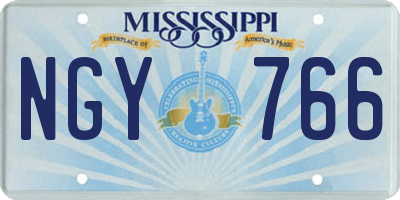MS license plate NGY766