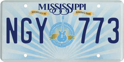 MS license plate NGY773