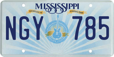 MS license plate NGY785