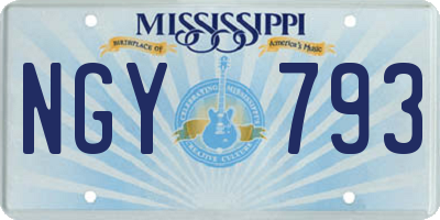 MS license plate NGY793