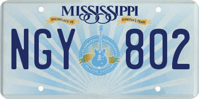 MS license plate NGY802