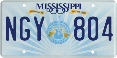 MS license plate NGY804