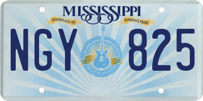 MS license plate NGY825
