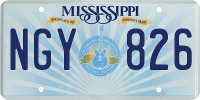 MS license plate NGY826