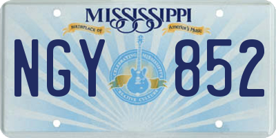 MS license plate NGY852