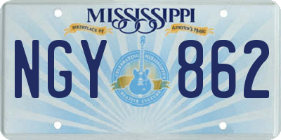 MS license plate NGY862
