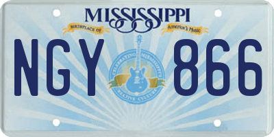 MS license plate NGY866