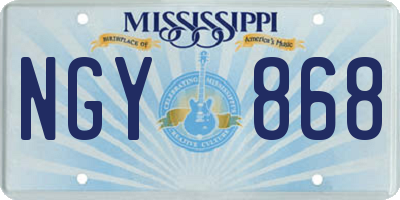 MS license plate NGY868