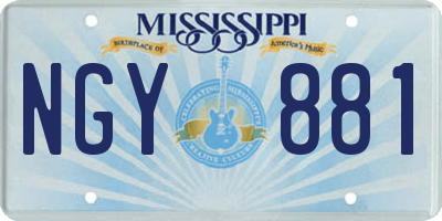 MS license plate NGY881
