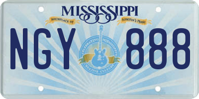 MS license plate NGY888
