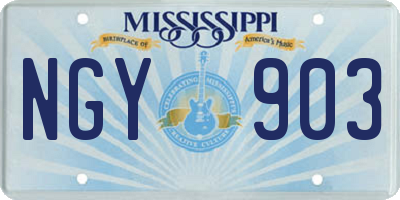 MS license plate NGY903