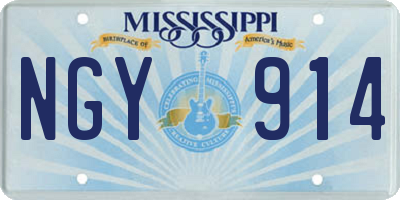 MS license plate NGY914