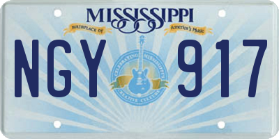MS license plate NGY917