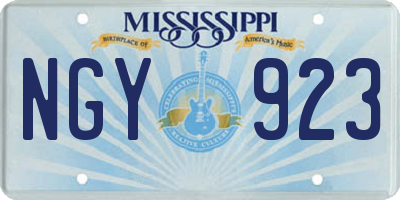 MS license plate NGY923