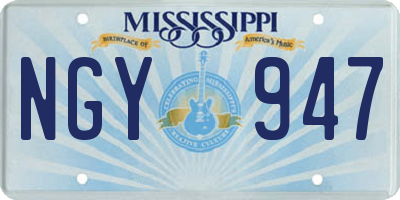 MS license plate NGY947