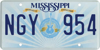 MS license plate NGY954