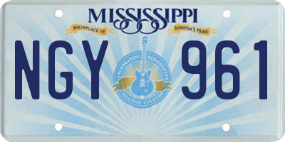 MS license plate NGY961