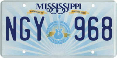 MS license plate NGY968