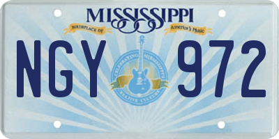 MS license plate NGY972