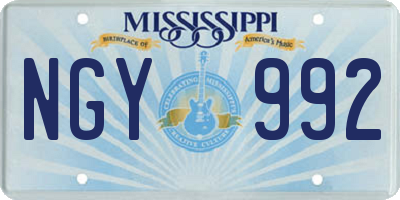 MS license plate NGY992