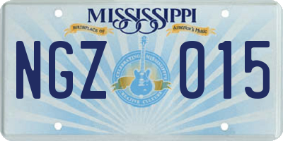 MS license plate NGZ015