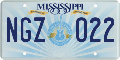 MS license plate NGZ022